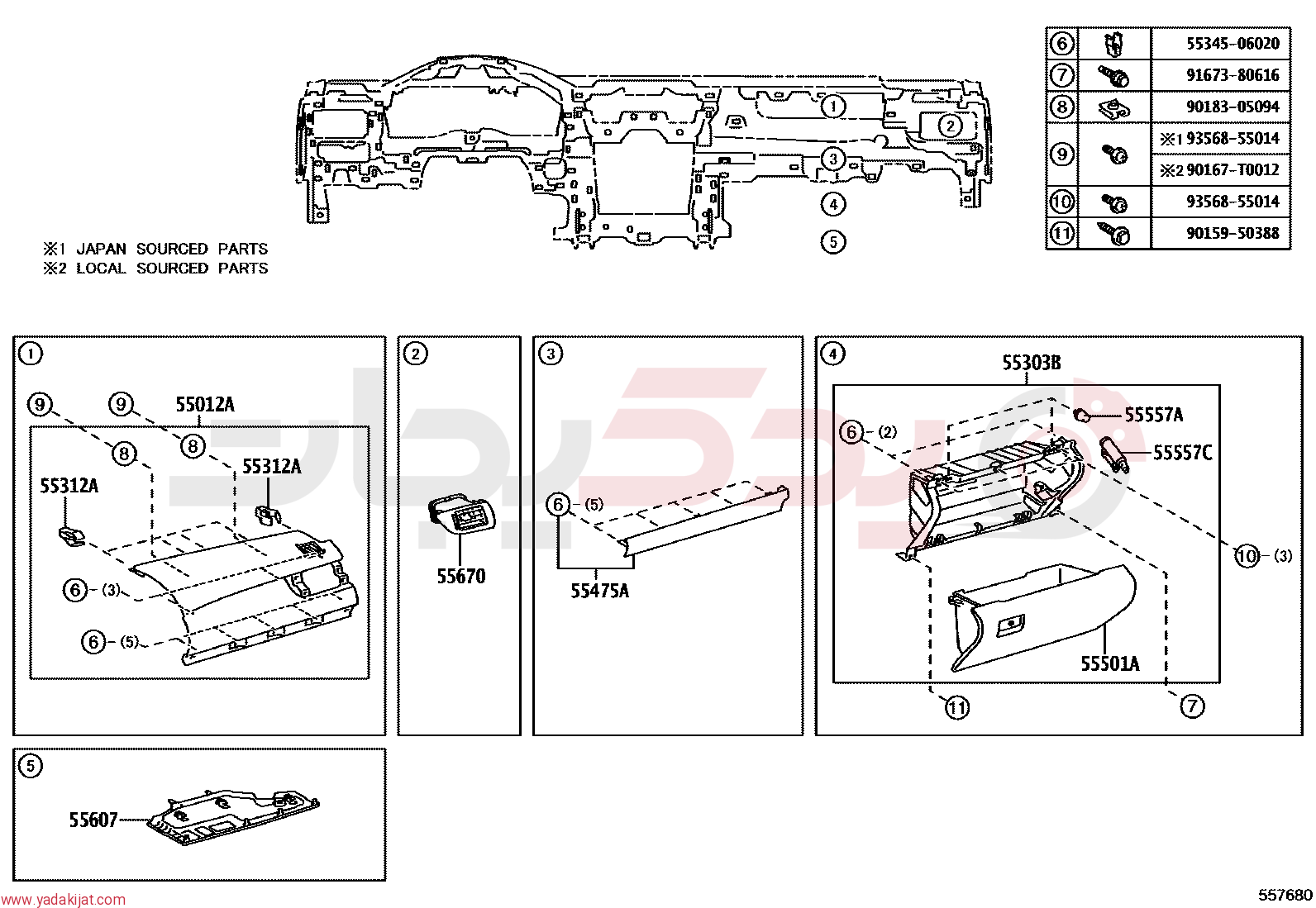 REGISTER ASSY, INSTRUMENT PANEL, NO.3 | 5567006201C0